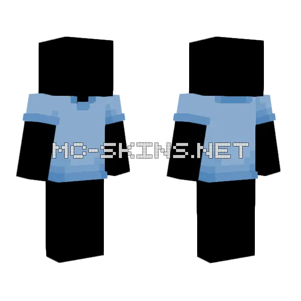 Plain T-Shirt Base Light Blue Minecraft skin, front and back
