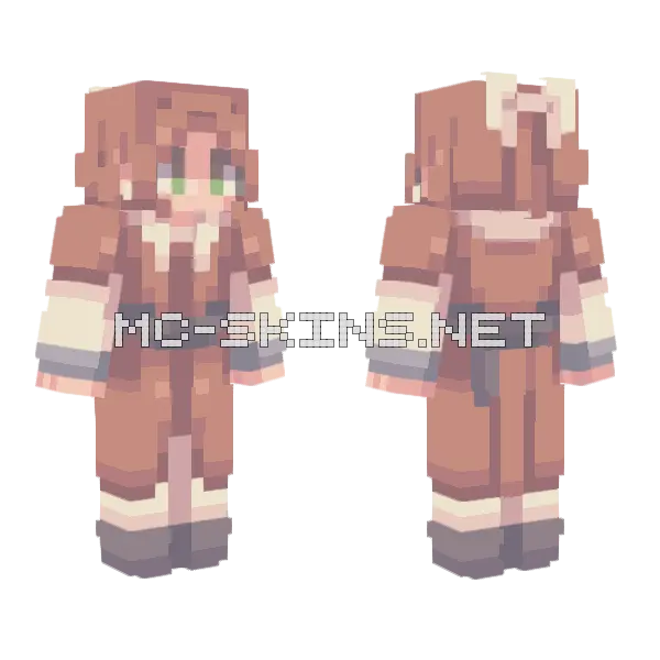 Plains Villager Minecraft skin, front and back