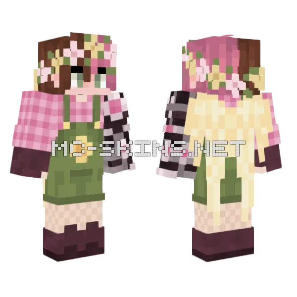 Plant Girl Minecraft skin, front and back