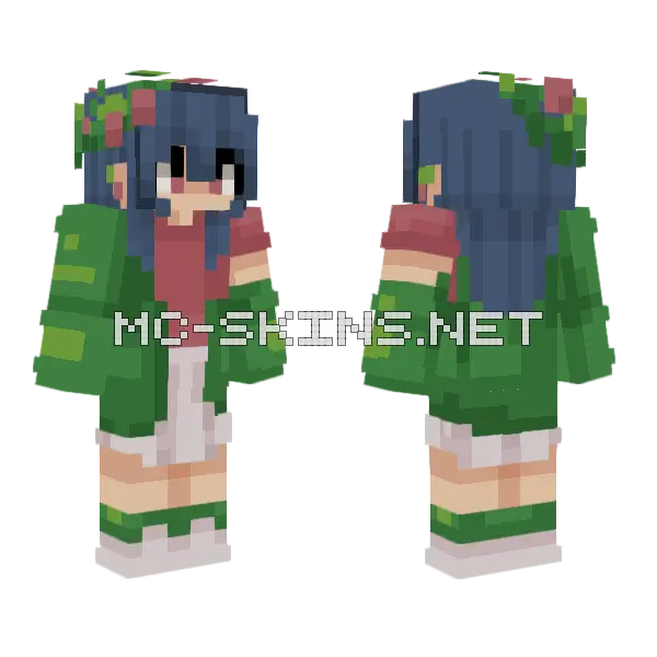 Plant Girl Minecraft skin, front and back