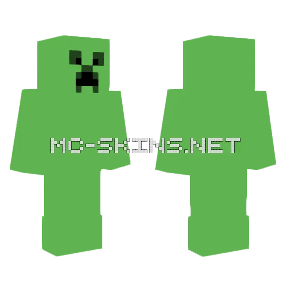 Plastic Creeper Minecraft skin, front and back