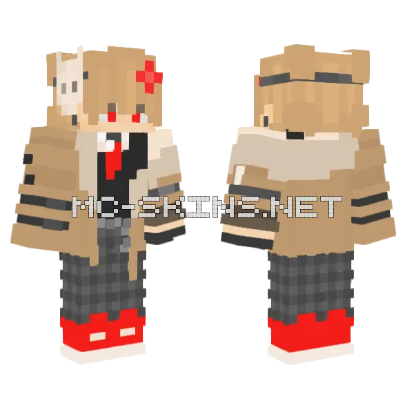 Platin Rot Minecraft skin, front and back