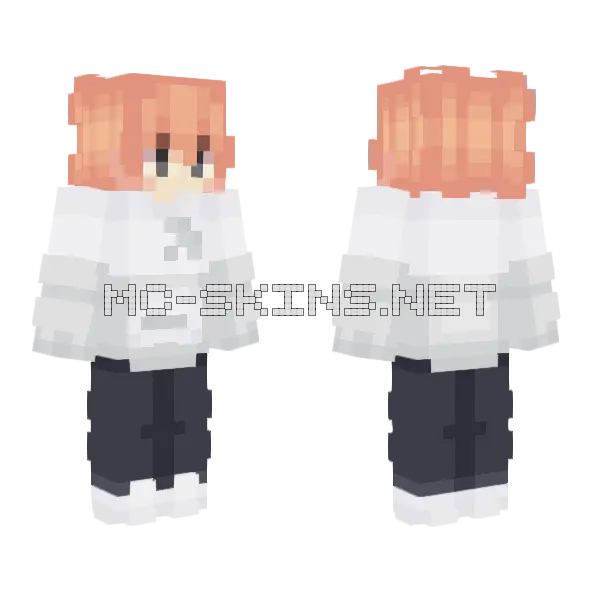 Platinum Girl Minecraft skin, front and back