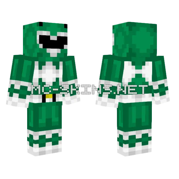 Poder Ranger Green Minecraft skin, front and back