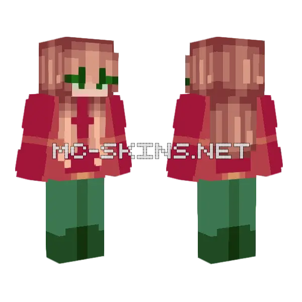 Poinsettia 40dtc Day 14 Minecraft skin, front and back