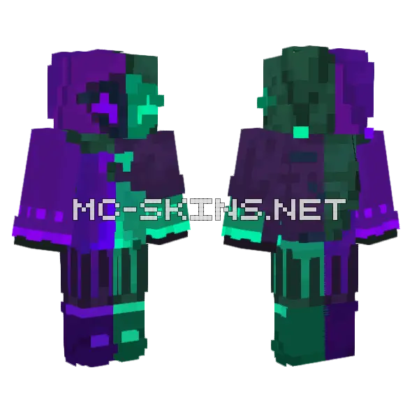 Poisoned Clown Minecraft skin, front and back