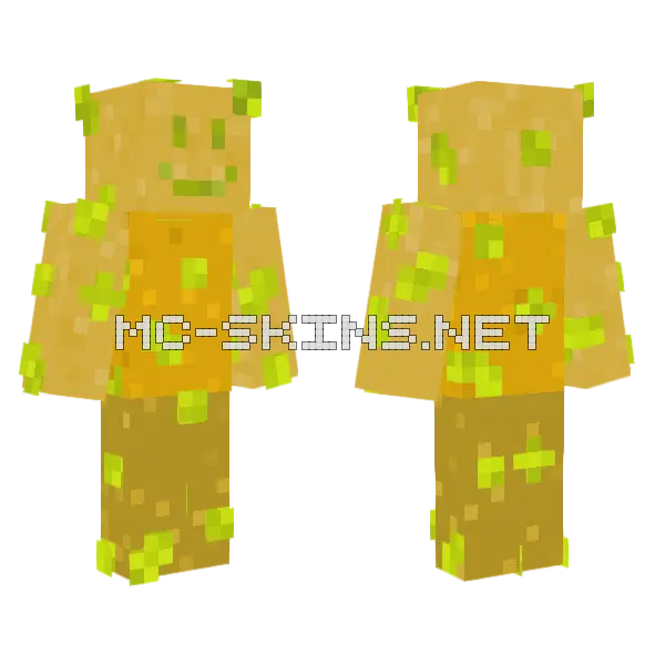 Poisonous Potato Noob Minecraft skin, front and back