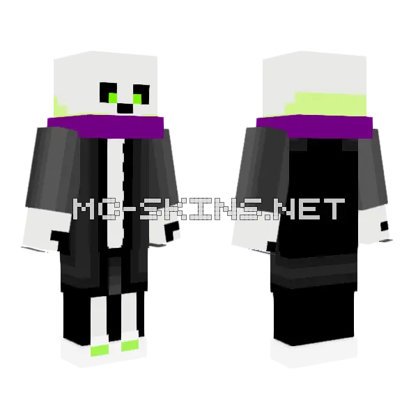 Poisonous Skeleton Minecraft skin, front and back