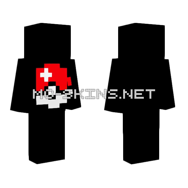 Pokeball Outfit Minecraft skin, front and back