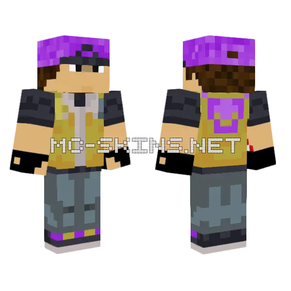 Pokedaryl Trainer Minecraft skin, front and back