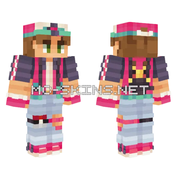 Pokemon Blockwars Origins Minecraft skin, front and back