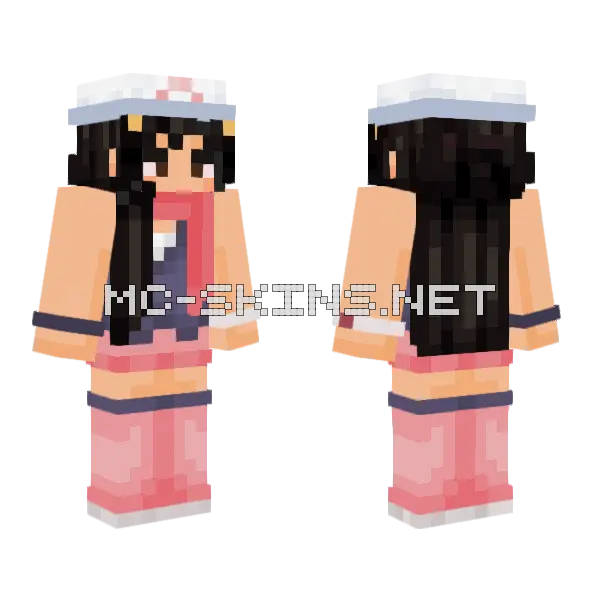 Pokemon Dawn Caroline Kwan Minecraft skin, front and back