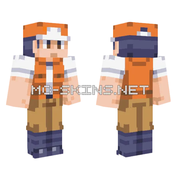 Pokemon DPPT Fisher Minecraft skin, front and back