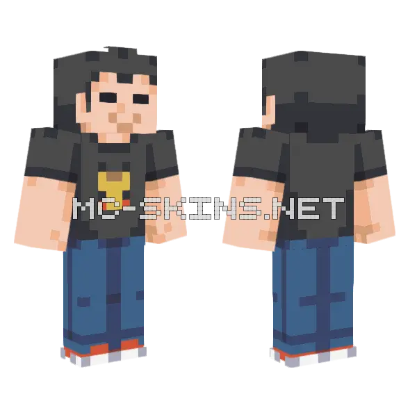 Pokemon DPPT Pokefan M Minecraft skin, front and back