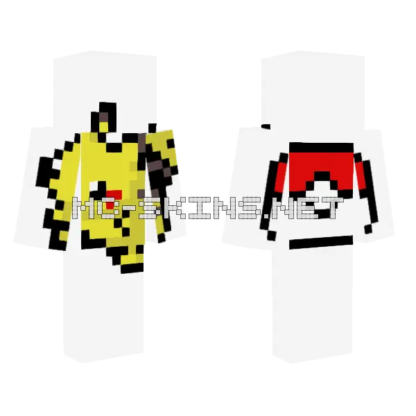 Pokemon Pixelart Minecraft skin, front and back