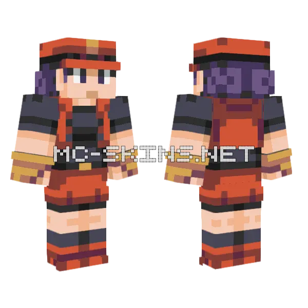 Pokemon Ranger F Minecraft skin, front and back