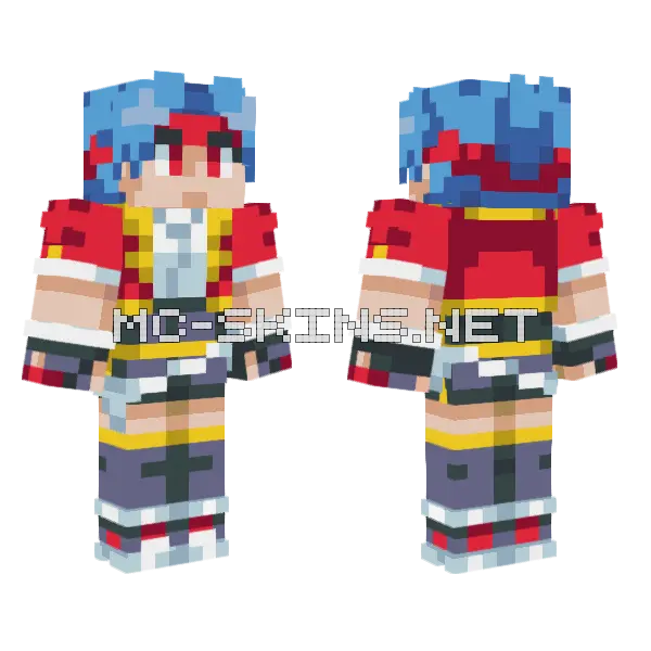 Pokemon Ranger Solana Minecraft skin, front and back