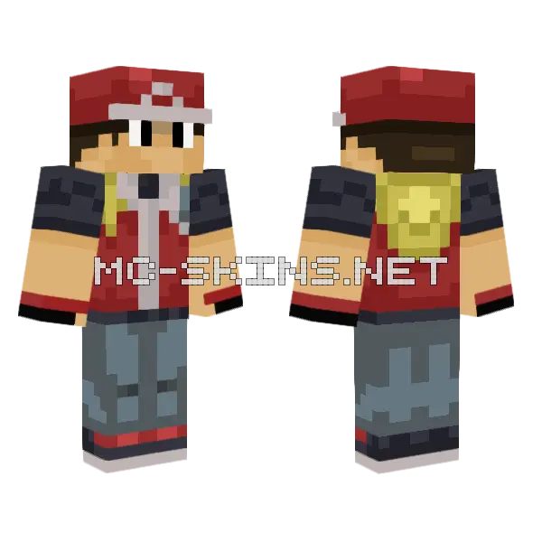 Pokemon Rojo Minecraft skin, front and back