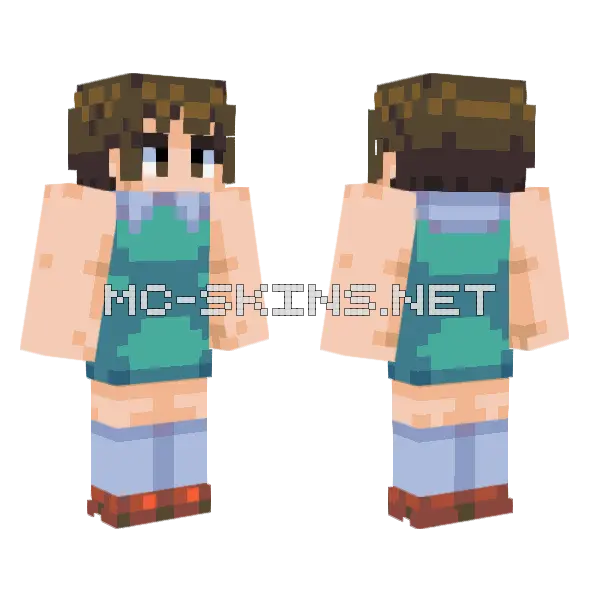 Pokemon School Kid F Minecraft skin, front and back