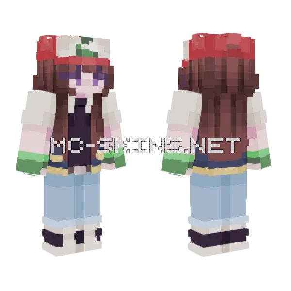 Pokemon Trainer Minecraft skin, front and back
