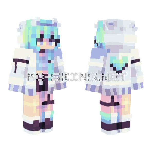 Polar Bear Icee Minecraft skin, front and back