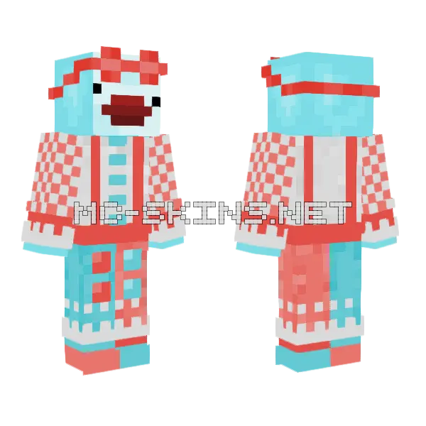 Polar Clown Minecraft skin, front and back