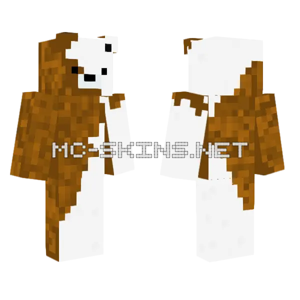 Polar Grizzly Bear Minecraft skin, front and back