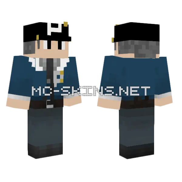 Poli Blue Jacket Minecraft skin, front and back