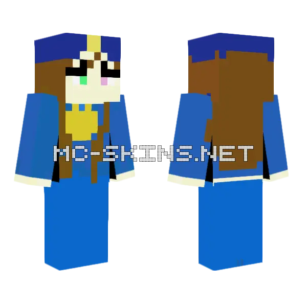 Police Egirl Minecraft skin, front and back