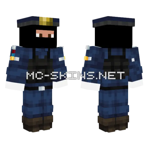 Policia De Oculus Minecraft skin, front and back
