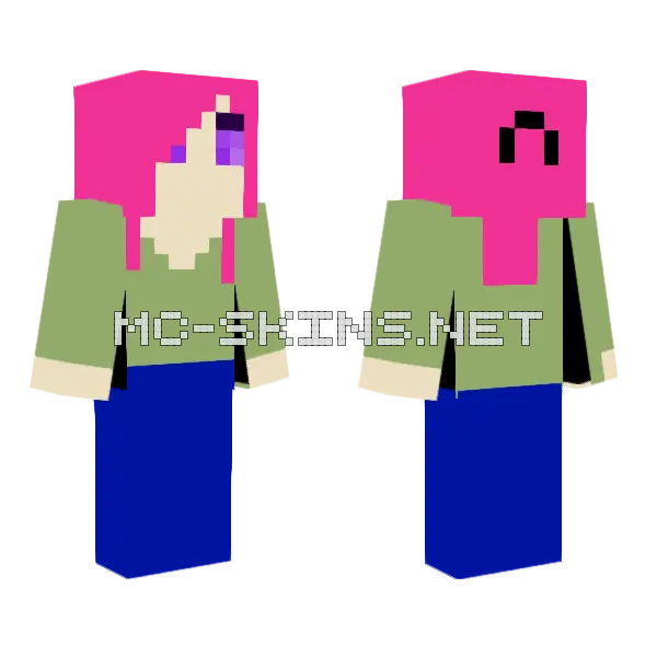 Ponytail Girl Minecraft skin, front and back