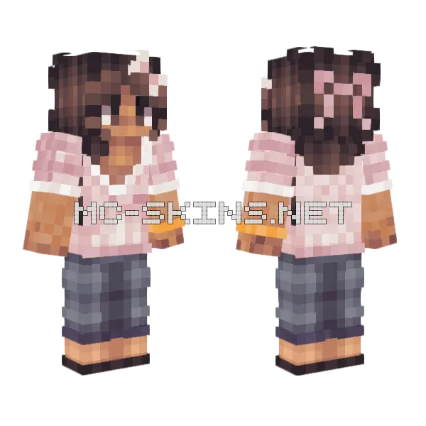 Poo Girl Minecraft skin, front and back