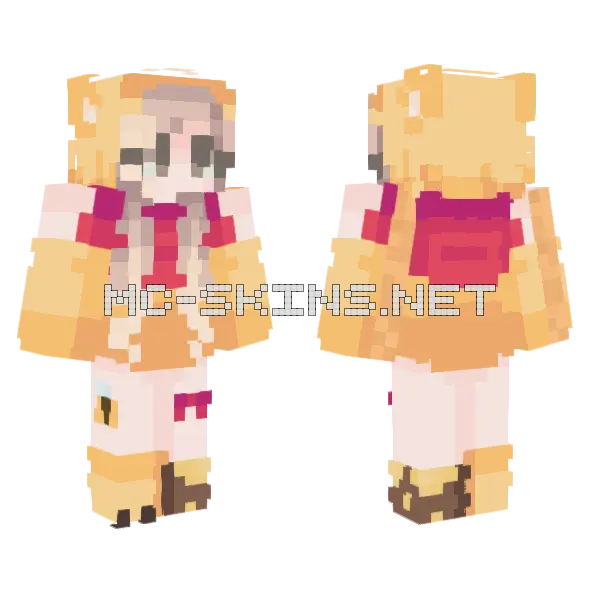 Pooh Bear Skin Minecraft skin, front and back
