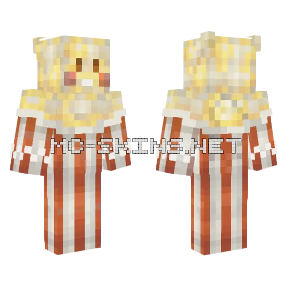 Popcorn Girl Minecraft skin, front and back