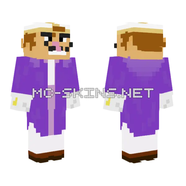 Pope Waluigi Minecraft skin, front and back