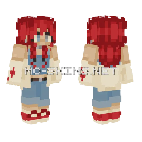 Poppy Fields Girl Minecraft skin, front and back