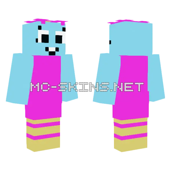 Poppy Flower Girl Minecraft skin, front and back