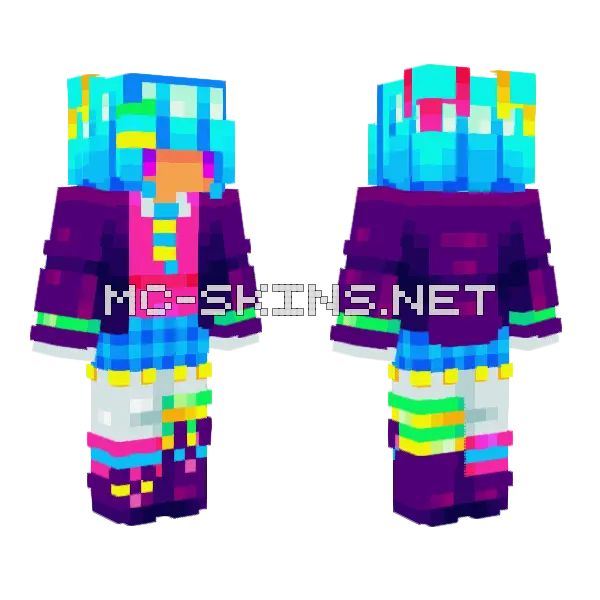 Poprocks Minecraft skin, front and back