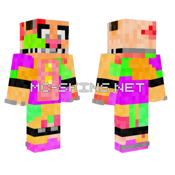 Pork Patch Fnaf Minecraft skin, front and back