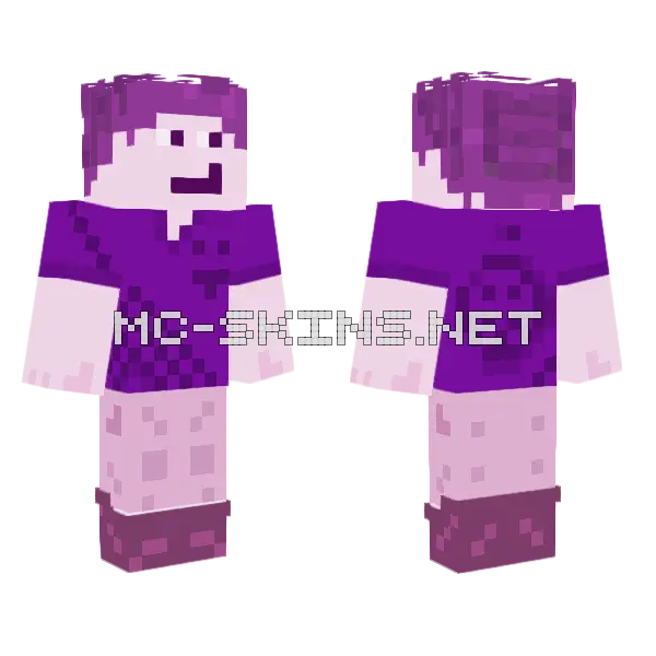 Porple 2 Minecraft skin, front and back