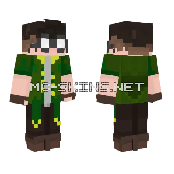 Porthioz Green Jacket Minecraft skin, front and back