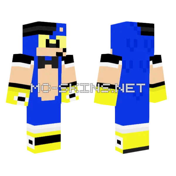Possessed Sonic Bill Cipher Minecraft skin, front and back