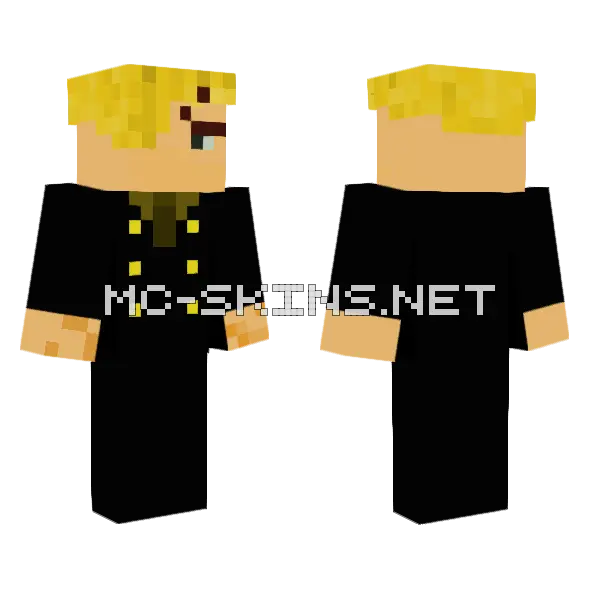 Post Timeskip Sanji Minecraft skin, front and back