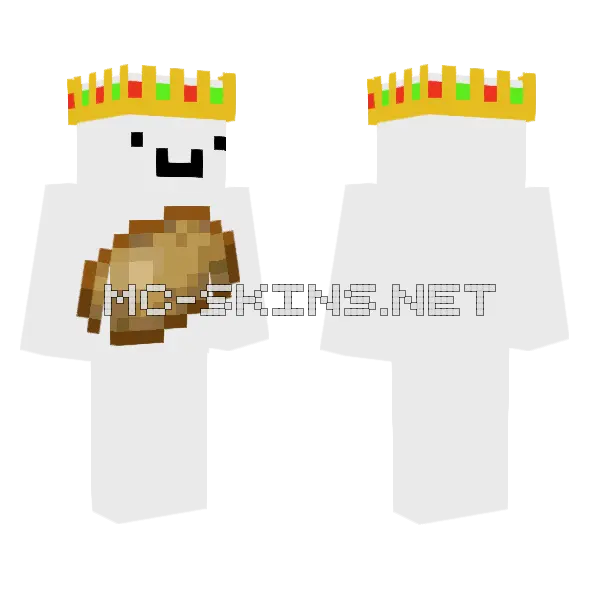Potato King Minecraft skin, front and back