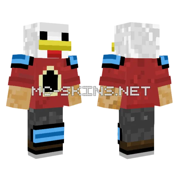 Poultry Man Minecraft skin, front and back