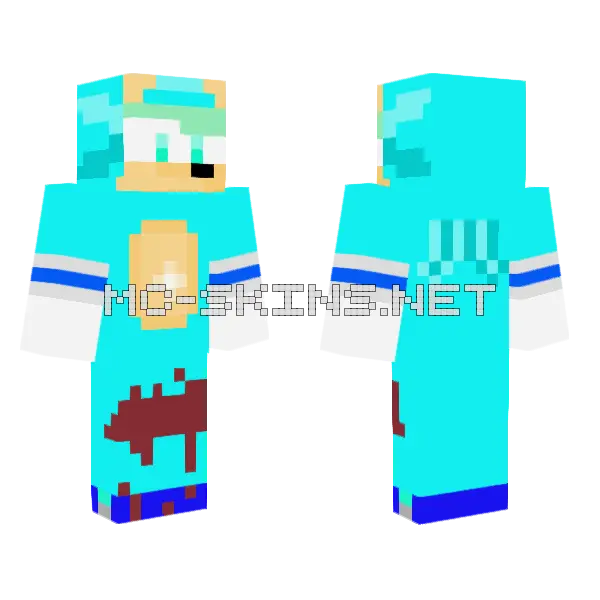 Pranked Tuigi Again Minecraft skin, front and back