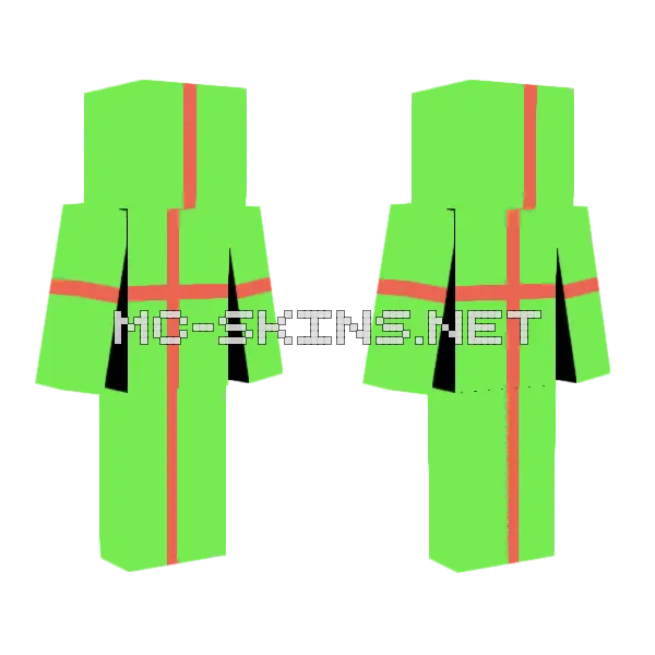 Present Green Skin Minecraft skin, front and back