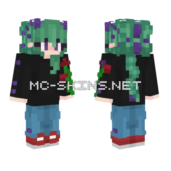 Pretty Flowers Stego Minecraft skin, front and back
