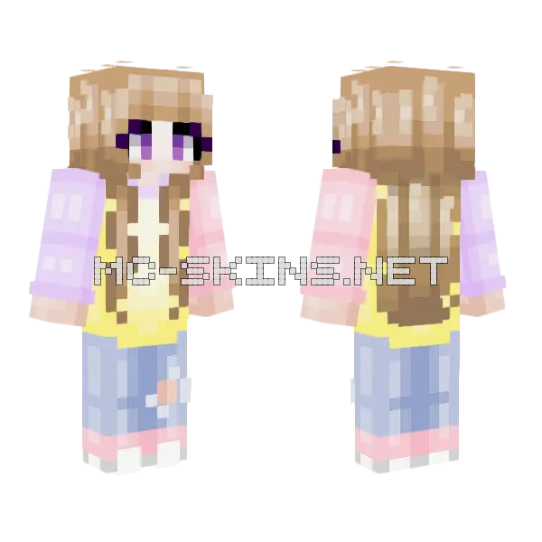 Pretty In Pastel Minecraft skin, front and back