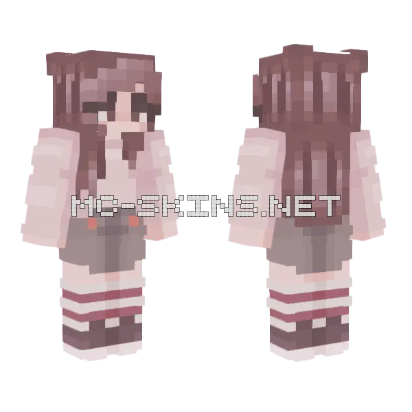 Pretty Pink Clouds Minecraft skin, front and back